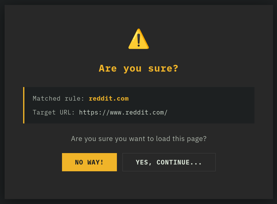SpeedBump dialog